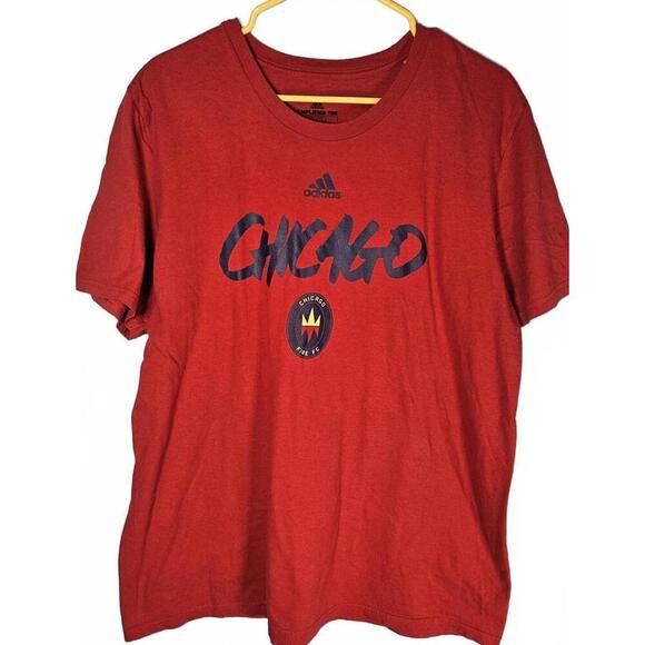 Adidas Chicago Fire FC Men's Amplifier Tee - Red Size XL - Picture 1 of 6
